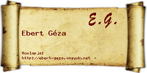 Ebert Géza névjegykártya