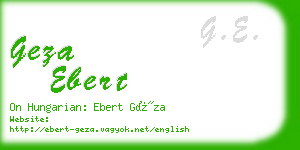 geza ebert business card